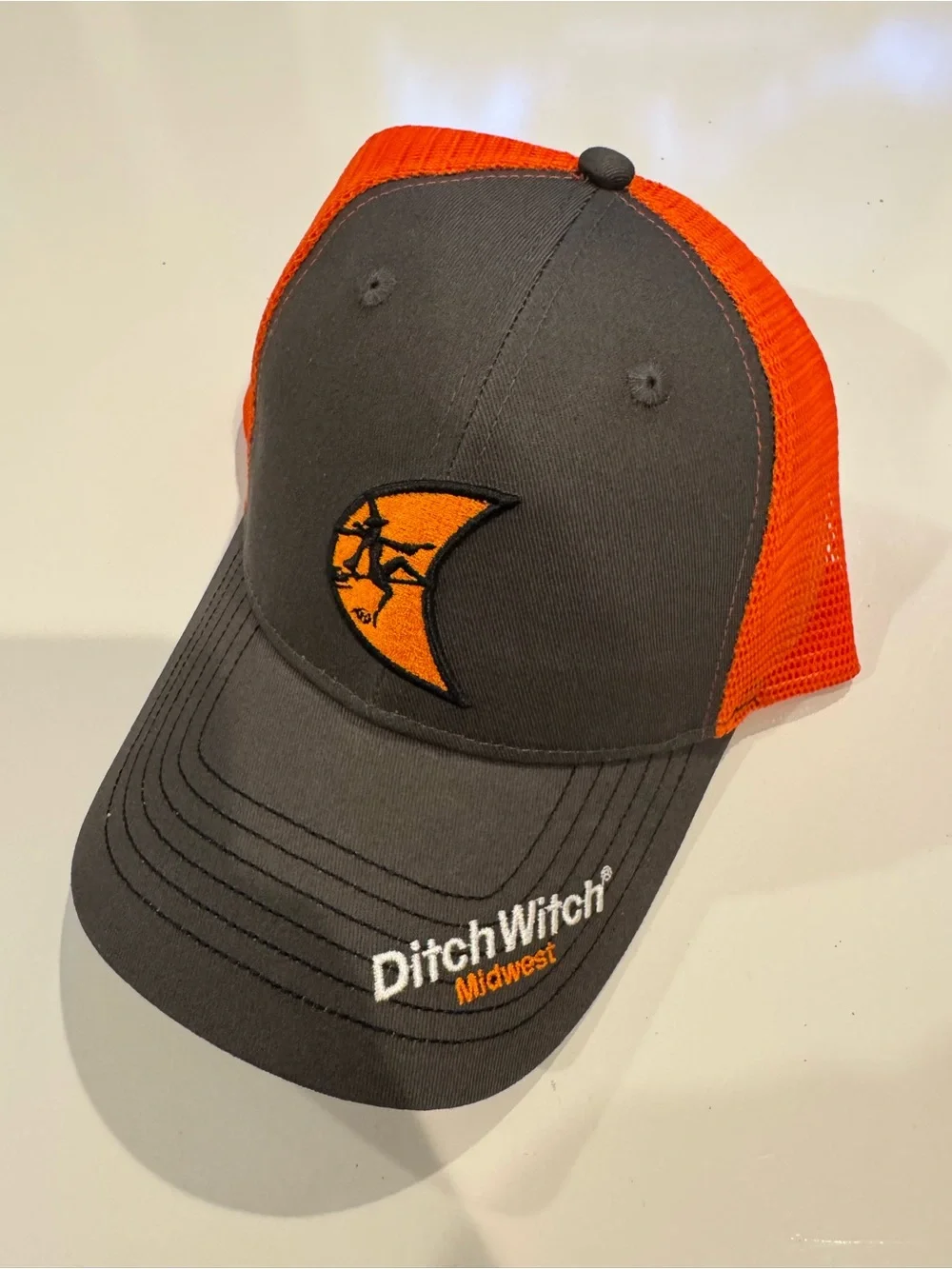 Ditch Witch Midwest Snapback Mesh Back Trucker Hat Orange One Size Outdoor Cap